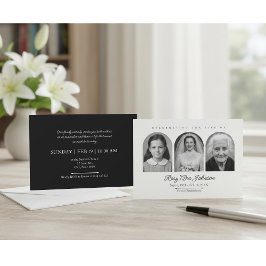 Convite Personalized Memorial Invitation with 3 Photos