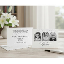 Convite Personalized memorial photos invitation