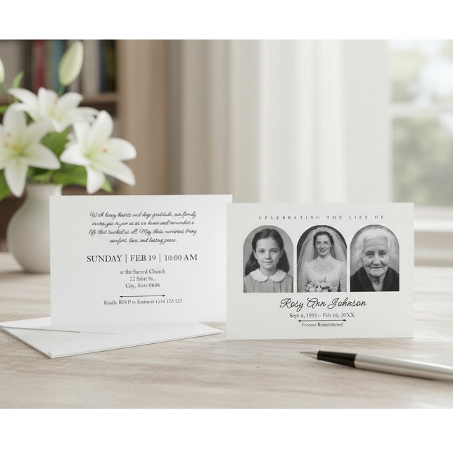 Convite Personalized memorial photos invitation (Criador carregado)