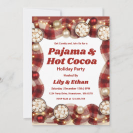 Convite Personalized Pajama & Hot Cocoa Christmas Party