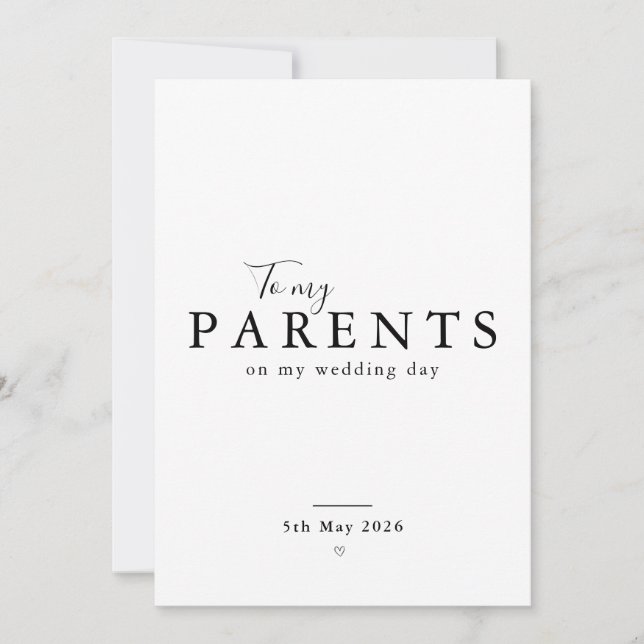 Convite Personalized Parents Wedding Day Thank You Card (Frente)