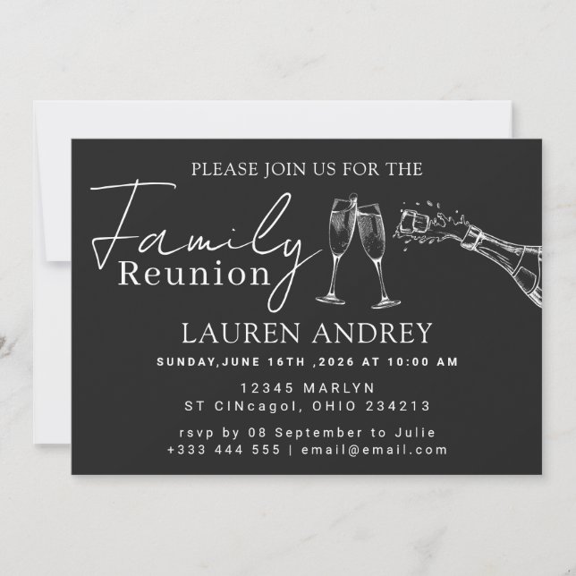 Convite Personalized photo Family Reunion Party Invitation (Frente)
