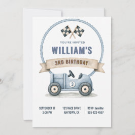 Convite Personalized Race Car Birthday Invitation