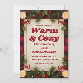 Convite Personalized Rustic Cabin Christmas Party