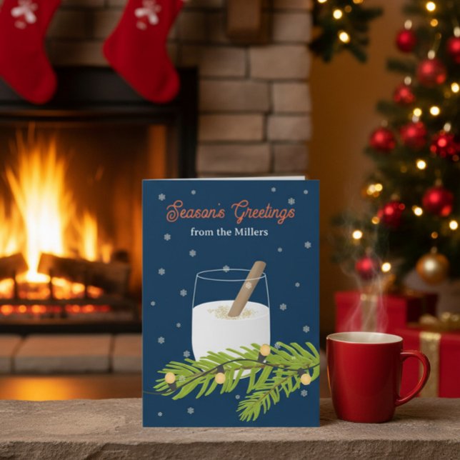 Convite Personalized Season’s Greetings Card with Eggnog (Criador carregado)