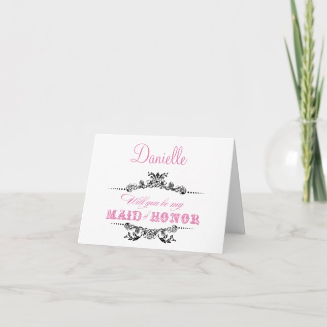 Convite Personalized wedding will you be my maid of honor (Frente)