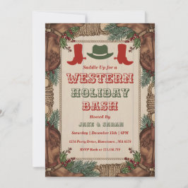 Convite Personalized Western Christmas Holiday Party