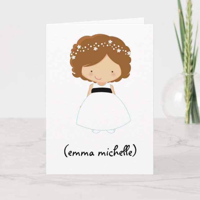 Convite Personalized "Will You Be My Flower Girl?" Card (Frente)