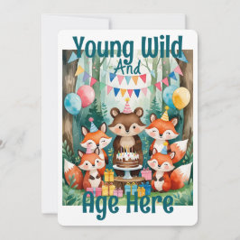 Convite Personalized Young Wild And Age Birthday Party