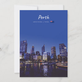 Convite Perth, Austrália - Silhueta da Cidade à Noite