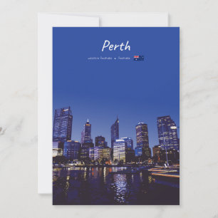 Convite Perth, Austrália - Silhueta da Cidade à Noite