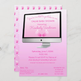 Convite Pés de Bebê Chá de Longa Distância Online Virtual