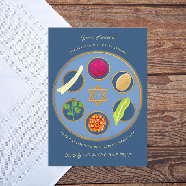 Convite Pesach Seder Plate Happy Passover Janto (Criador carregado)