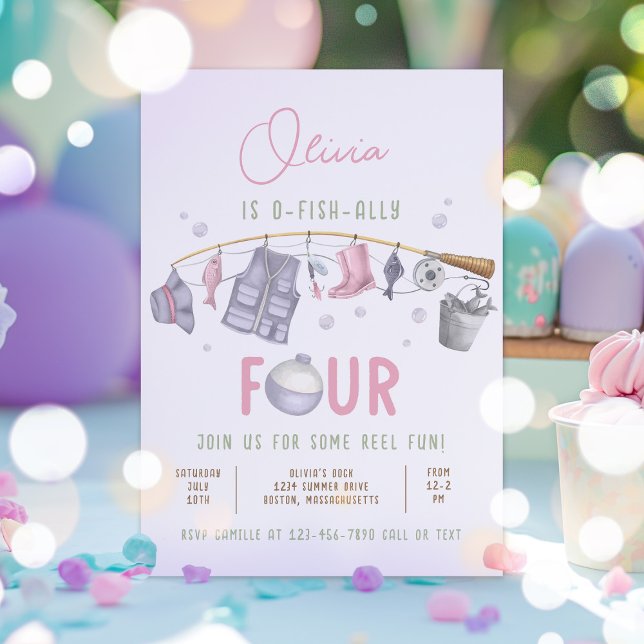 Convite Pesca 4º aniversário O-Fish-Ally Quatro Aniversári (Criador carregado)