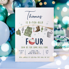 Convite Pesca 4º aniversário O-Fish-Ally Quatro Aniversári