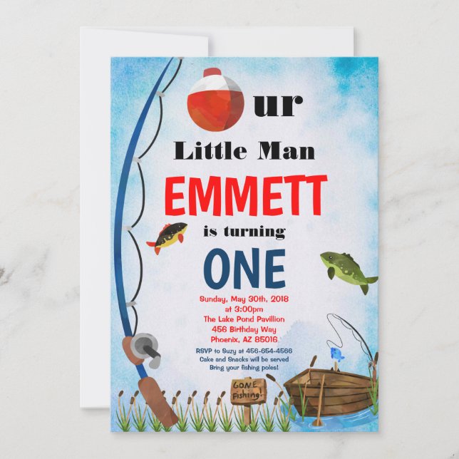 Convite Pesca ao ar livre Verão de qualquer idade (Frente)