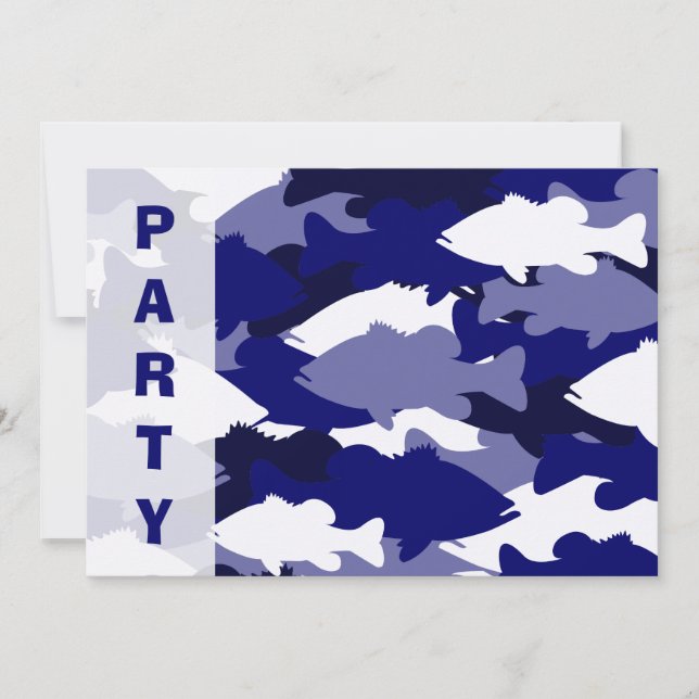 Convite Pesca de Baixo Azul Camo (Frente)