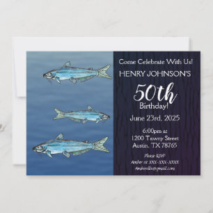 Convite Pesca De Capuchos Azuis No Aniversário