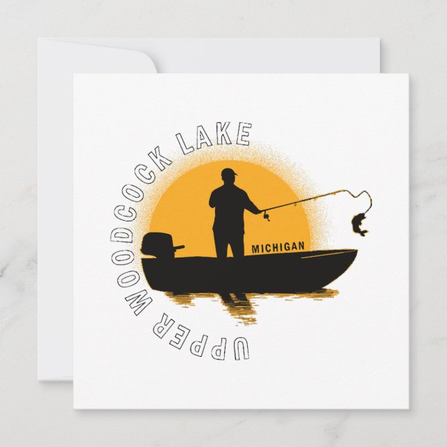 Convite Pesca no Lago Michigan (Frente)