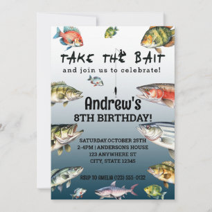 Convite Pesca Por Aquarelas Leva O Aniversário Do Isco