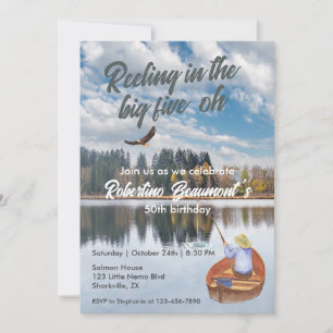 Convite Pesca Por Cores De Água Na Festa de aniversário 50
