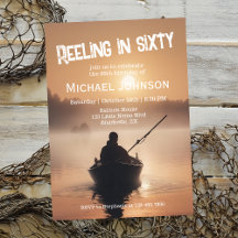 Pescador do nascer do sol de pesca 60.o aniversári