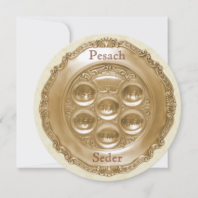 Convite Pessach Round Seder Plate (Frente)