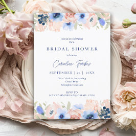 Convite Pêssego, Azul, Escamudo, Flores, Chá de panela