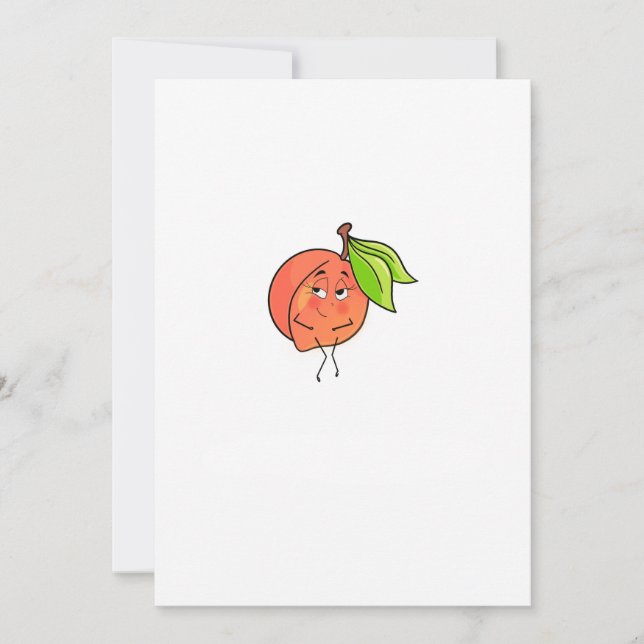 Convite Pêssego, bochechas doces, tema de frutas (Frente)