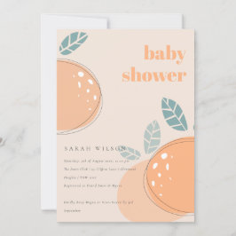 Convite Pêssego Cinto Escamoteado Laranja Chá de fraldas N