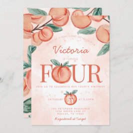 Convite Pêssego doce girando 4° aniversário
