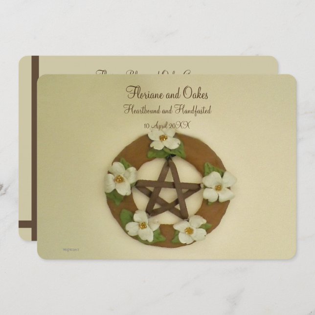 Convite Pêssego Dogwood (Frente/Verso)