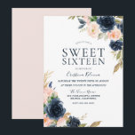 Convite Pêssego rosa pálido e Festa de aniversário doce 16<br><div class="desc">Pêssego Cor-de-Rosa e Convite de aniversário Sweet 16 Ver coleção correspondente em Niche e nest store</div>