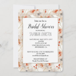 Convite Pêssego Vermelho Branco Feminino