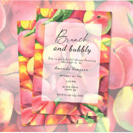 Convite Pêssegos - Brunch e chá revelação e casamento borb
