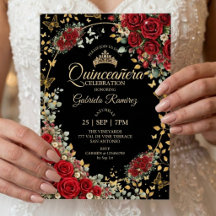 Pêssegos Pretos e Vermelhos Quinceañera Borboletas