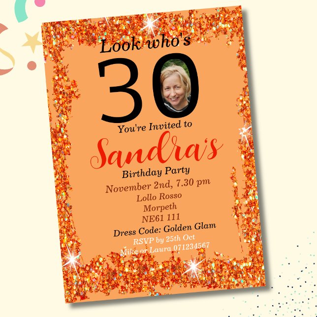 Convite Pessegueira de aniversário de 30 anos de 30 anos (Criador carregado)