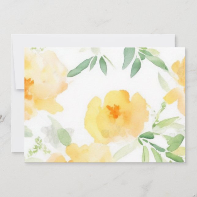 Convite Pessegueiro amarelo elegante cor de laranja esbran (Frente)