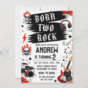 Convite Pessoal Nascido Para Rock Aniversário