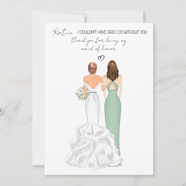 Convite Pessoal Obrigado por ser minha Madrinha de casamen (Frente)