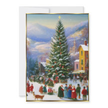 Pessoas de árvores de festas de Natal cantando