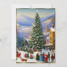 Convite Pessoas de árvores de festas de Natal cantando