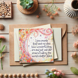 Convite Pessoas que fazem o mundo melhor, obrigado