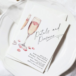 Convite Petais e Chá de panela moderno mínimo Prosecco