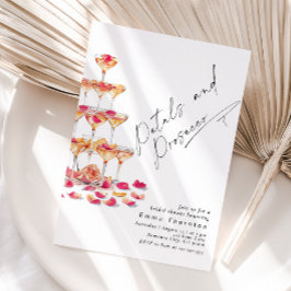 Convite Petais e Chá de panela moderno mínimo Prosecco