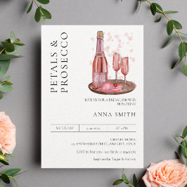 Convite Petais e Chá de panela Prosecco: mínimo moderno
