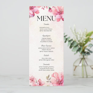 Convite Petais e Menu de Chá de casamento Floral Prosecco