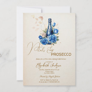 Convite Petais e Rosas Azuis Prosecco Champagne