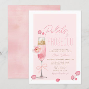 Convite Petais Elegantes e Chá de panela Prosecco