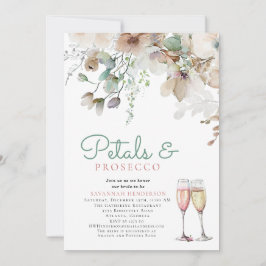 Convite Petais Florais e Chá de panela Teal Prosecco